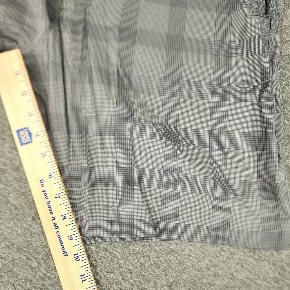 NorthFace Plaid Short 40 Men Nylon Flat Front Gray 9" Preppy Performance Stretch - Picture 10 of 12